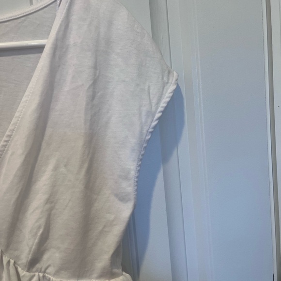 White Babydoll Peplum Puff Top Vintage Cottagecore Coquette Feminine Y2K 90s - Picture 3 of 11